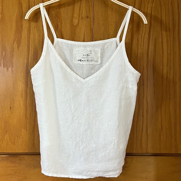 Not Perfect Linen sorrento cami in white - Picture 2 of 5